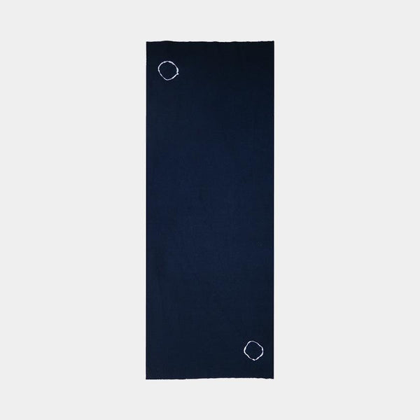 [ผ้าเช็ดตัว] ผ้าสกรู-คั้น (สีครามสีเข้ม) พร้อมกล่องกระดาษ | Kyoto Kanoko Shibori | Yoake
