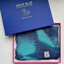 [SCARF] HAND-DYED STALL WITH NATURAL INDIGO (SQUEEZE) | INDIGO DYEING| INDIGO KESENNUMA