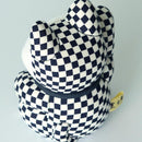 [BECKONING (Lucky) 고양이] Maneki Neko 체크 무늬 Pattern Blue (M) | 에도 아트 인형