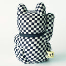 [BECKONING (Lucky) 고양이] Maneki Neko 체크 무늬 Pattern Blue (M) | 에도 아트 인형