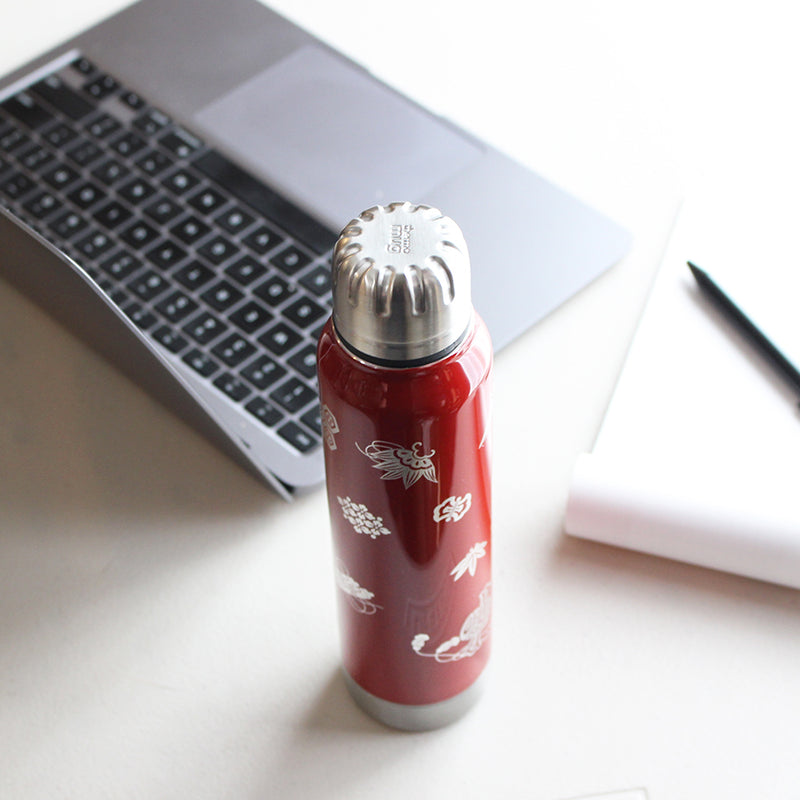 [TUMBLER / WATER BOTTLE] THERMO MUG URUSHI UMBRELLA BOTTLE TREASURE EXHAUSTION (RED) | ECHIZEN LACQUERWARE| TAKUMIICHI