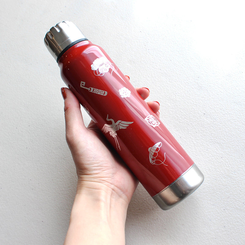 [TUMBLER / WATER BOTTLE] THERMO MUG URUSHI UMBRELLA BOTTLE TREASURE EXHAUSTION (RED) | ECHIZEN LACQUERWARE| TAKUMIICHI