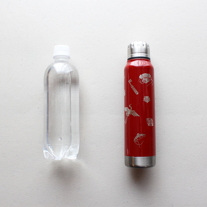 [TUMBLER / WATER BOTTLE] THERMO MUG URUSHI UMBRELLA BOTTLE TREASURE EXHAUSTION (RED) | ECHIZEN LACQUERWARE| TAKUMIICHI