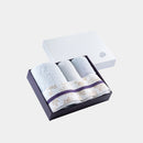 [TOWELS] "IRODORI" 1 BATH TOWEL AND 3 FACE TOWELS SET (BLUE / WHITE) | IMABARI TOWELS
