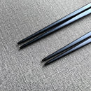 [CHOPSTICKS] PAIR KOKUTAN SQUARE WITH CHOPSTICK REST (21.5, 23.0cm) | MATSUKAN | WAKASA LACQUERED CHOPSTICKS