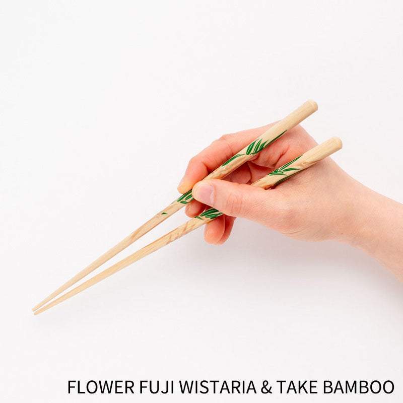 [CHOPSTICKS] RIMPA FLOWER (UME PLUM & PINE TREE, FLOWER FUJI WISTARIA & TAKE BAMBOO) | WAKASA LACQUERWARE| MATSUKAN