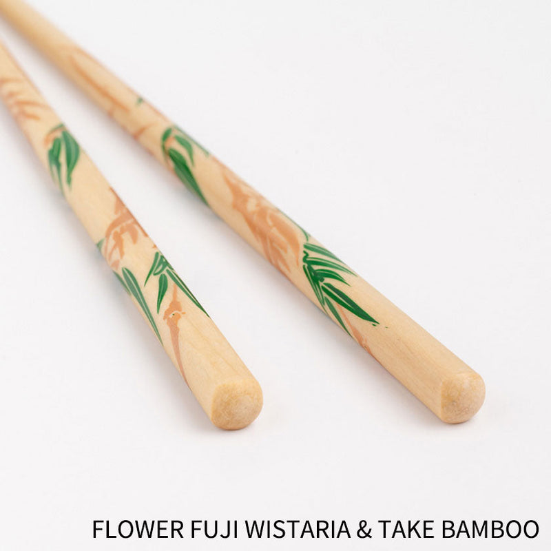 [CHOPSTICKS] RIMPA FLOWER (UME PLUM & PINE TREE, FLOWER FUJI WISTARIA & TAKE BAMBOO) | WAKASA LACQUERWARE| MATSUKAN