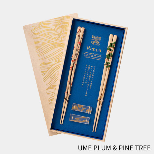 [CHOPSTICKS] RIMPA FLOWER (UME PLUM & PINE TREE, FLOWER FUJI WISTARIA & TAKE BAMBOO) | WAKASA LACQUERWARE| MATSUKAN