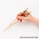 [CHOPSTICKS] RIMPA FLOWER (UME PLUM & PINE TREE, FLOWER FUJI WISTARIA & TAKE BAMBOO) | WAKASA LACQUERED CHOPSTICKS | MATSUKAN
