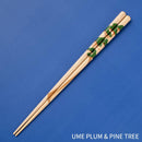 [CHOPSTICKS] RIMPA FLOWER (UME PLUM & PINE TREE, FLOWER FUJI WISTARIA & TAKE BAMBOO) | WAKASA LACQUERED CHOPSTICKS | MATSUKAN
