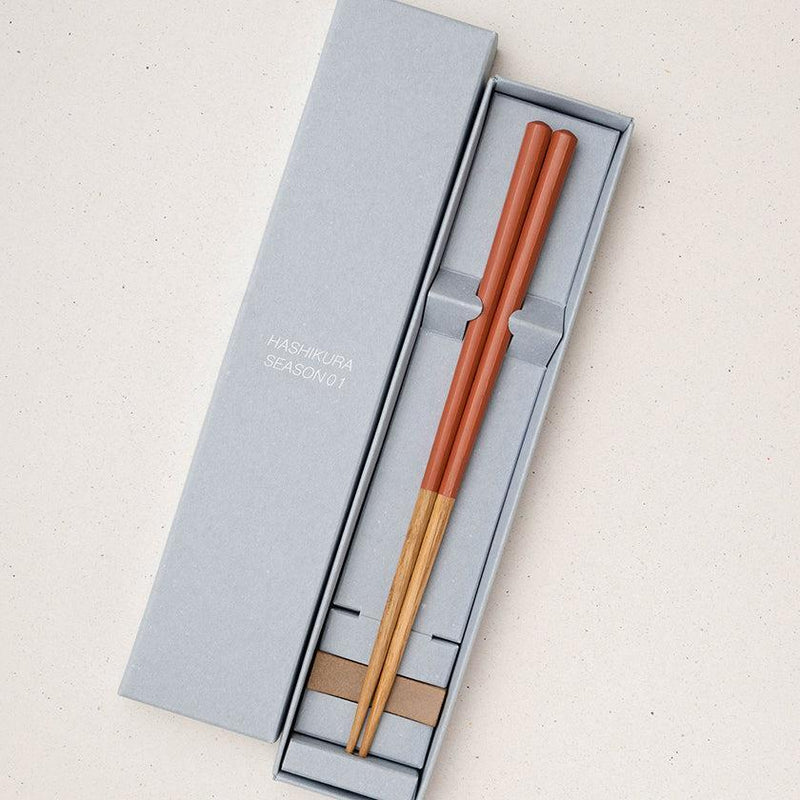 [CHOPSTICKS] HASHIKURA SEASON 01 OAK OCTAGON (CHOPSTICK REST & GIFT BOX SET) | WAKASA LACQUERED CHOPSTICKS | MATSUKAN