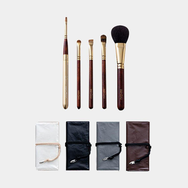 [MAKEUP BRUSH 5-PIECE SET] BISYODO SET WITH POUCH | MAKEUP BRUSH CRAFT | UYODA BISYODO
