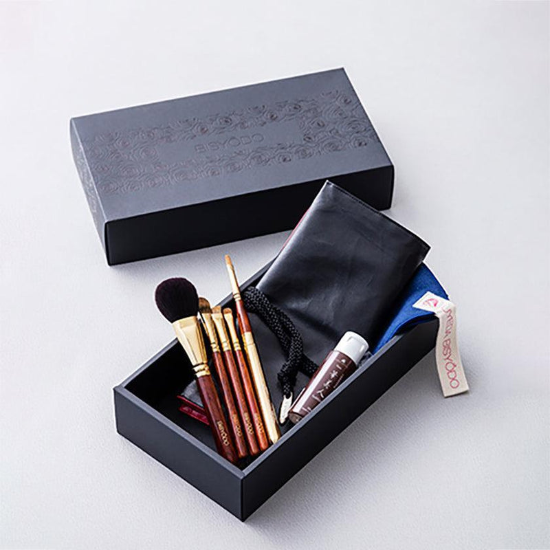 [MAKEUP BRUSH 5-PIECE SET] BISYODO SET WITH POUCH | MAKEUP BRUSH CRAFT | UYODA BISYODO