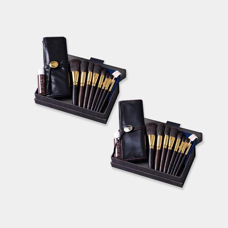 [MAKEUP BRUSH 8-PIECE SET] GRAND SET WITH POUCH | MAKEUP BRUSH CRAFT | UYODA BISYODO