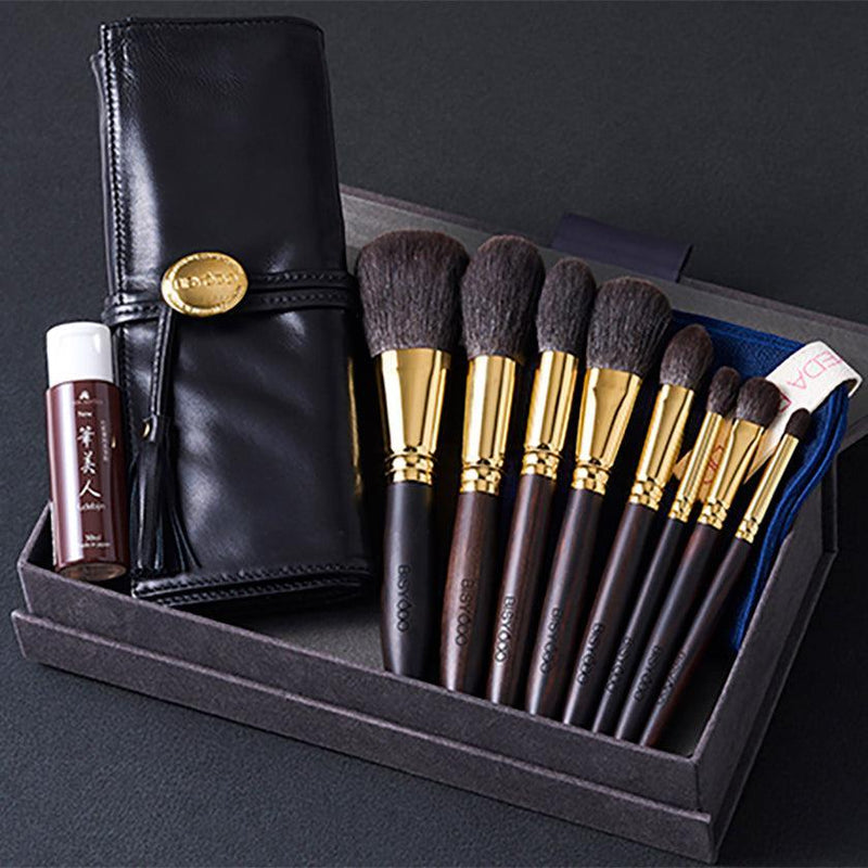 [MAKEUP BRUSH 8-PIECE SET] GRAND SET WITH POUCH | MAKEUP BRUSH CRAFT | UYODA BISYODO