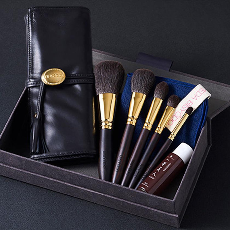 [MAKEUP BRUSH 5-PIECE SET] GRAND SET WITH POUCH | MAKEUP BRUSH CRAFT | UYODA BISYODO