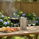 [PITCHER] WINE COOLER RIPPLES | OSAKA NANIWA PEWTER WARE｜使用イメージ（演出・屋外）※手作りのため色・風合いは一点ごとに異なります