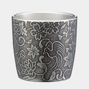 [SAKE CUP] NATURAL BEAUTY FLOWERS & BIRDS & WIND & MOON | OSAKA NANIWA PEWTER WARE