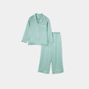 [睡衣]絲綢薄荷綠色設置|縫紉| Foo Tokyo