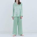 [睡衣]絲綢薄荷綠色設置|縫紉| Foo Tokyo