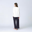[T-SHIRT] WOMEN'S LONG-SLEEVE TOP SILK COTTON | SEWING | Foo Tokyo