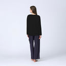 [T-SHIRT] WOMEN'S LONG-SLEEVE TOP SILK COTTON | SEWING | Foo Tokyo