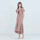 [LOUNGEWEAR] ROYAL ORGANIC COTTON FLARE DRESS (GREIGE) | SEWING | Foo Tokyo