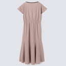 [LOUNGEWEAR] ROYAL ORGANIC COTTON FLARE DRESS (GREIGE) | SEWING | Foo Tokyo