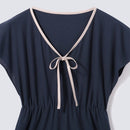 [LOUNGEWEAR] ROYAL ORGANIC COTTON FLARE DRESS (NAVY) | SEWING | Foo Tokyo