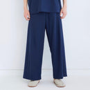 [PANTS (LOUNGEWEAR)] ROYAL ORGANIC COTTON WIDE-LEG PANTS (NAVY) | SEWING | Foo Tokyo