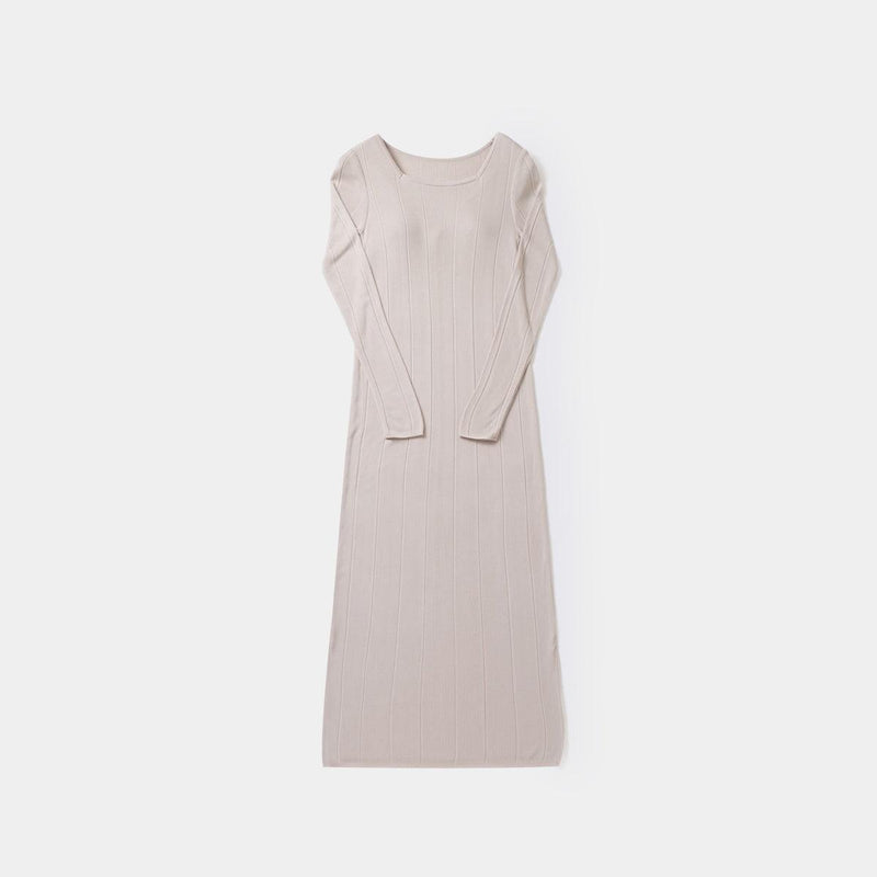 silk blend rib knit dress Women's Black Silk-blend rib-knit dress