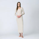 [CASUAL DRESS] SILK BLEND RIBBED KNIT (ECRU) | SEWING | Foo Tokyo
