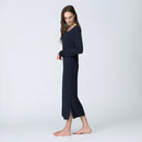 [CASUAL DRESS] SILK BLEND RIBBED KNIT (NAVY) | SEWING | Foo Tokyo