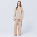 [PAJAMA] SILKY COTTON CHAMPAGNE BEIGE SETUP | SEWING | Foo Tokyo