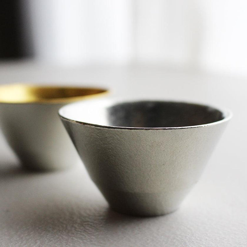 [Sake Cup] Kiki-2 Tin and Gold Leaf Set | 타카오카 청동 캐스팅