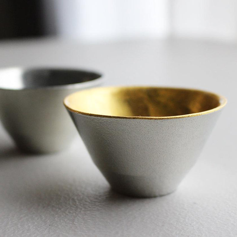 [Sake Cup] Kiki-2 Tin and Gold Leaf Set | 타카오카 청동 캐스팅