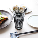 [GLASS] BLACK KIRIKO BEER GLASS IN A PAULOWNIA BOX | SATUMA VIDRO | SATSUMA CUT GLASS