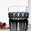 [GLASS] BLACK KIRIKO BEER GLASS IN A PAULOWNIA BOX | SATUMA VIDRO | SATSUMA CUT GLASS