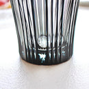 [GLASS] BLACK KIRIKO BEER GLASS IN A PAULOWNIA BOX | SATUMA VIDRO | SATSUMA CUT GLASS