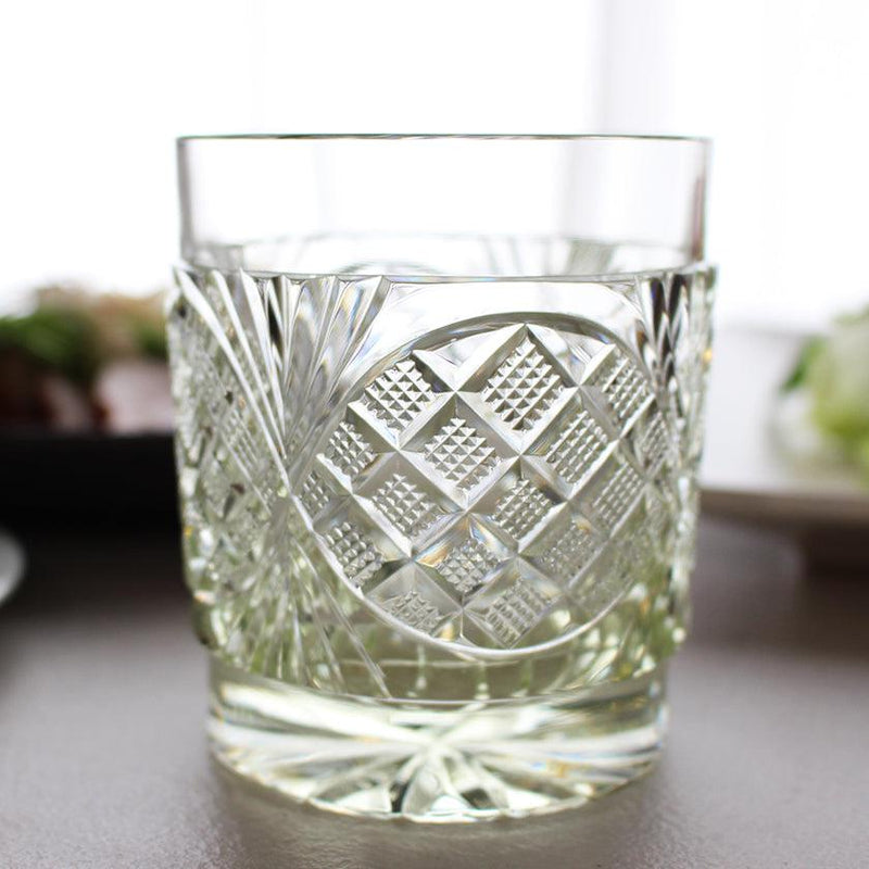 [GLASS] OLD-FASHIONED OLD GLASS IN A PAULOWNIA BOX | SATUMA VIDRO | SATSUMA CUT GLASS