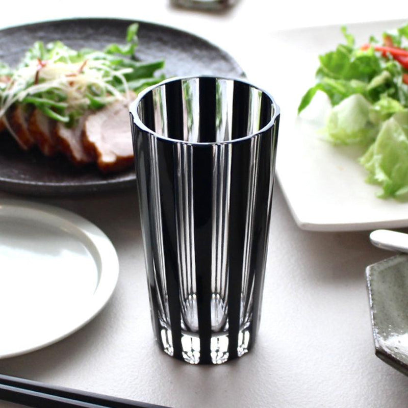 [GLASS] KUROCO STRIPED TUMBLER | EDO CUT GLASS