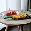 [대형 플레이트 (Platter)] 기본적인 트레 (Tray) L 그린 (Funew Tray) Green | Edo컷 유리 (Edo Cut Glass)
