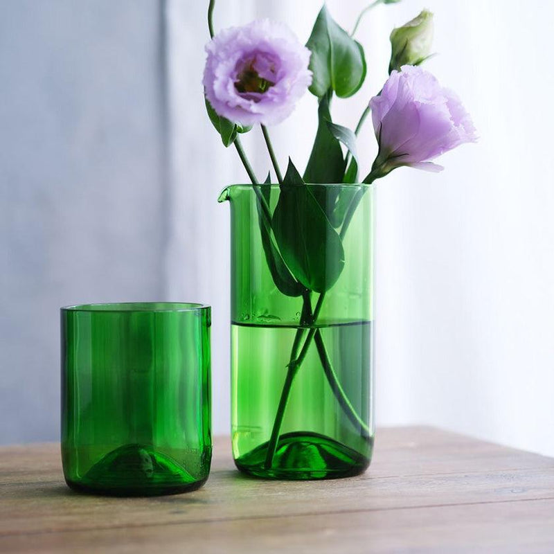 [GLASS] FUNEW CUP L GREEN | EDO CUT GLASS