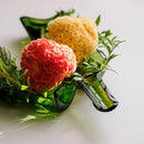 [대형 플레이트 (플래터)] Funew 와인 병 반 컷 M 그린 | 에도 컷 유리