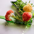 [대형 플레이트 (플래터)] Funew 와인 병 반 컷 M 그린 | 에도 컷 유리