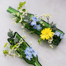 [대형 플레이트 (플래터)] Funew 와인 병 반 컷 M 그린 | 에도 컷 유리