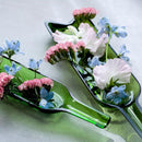 [대형 플레이트 (플래터)] Funew 와인 병 반 컷 M 그린 | 에도 컷 유리