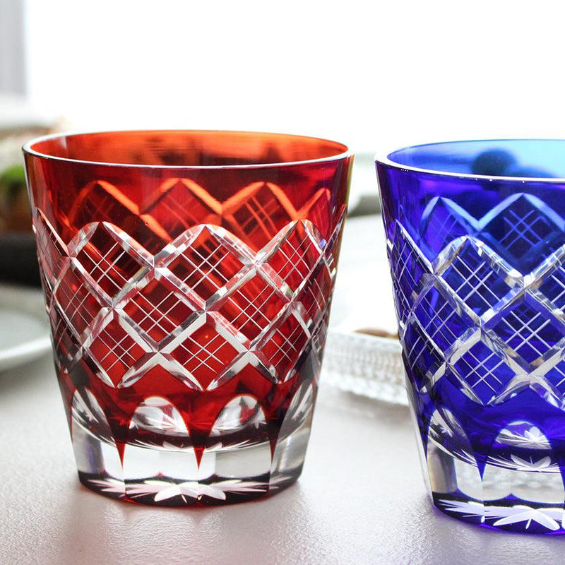 [GLASS] LAYERED YARAI OLD PAIR | EDO CUT GLASS