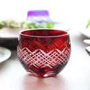 [GLASS] LAYERED YARAI MARU GUINOMI PAIR | EDO CUT GLASS