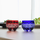 [GLASS] LAYERED YARAI MARU GUINOMI PAIR | EDO CUT GLASS